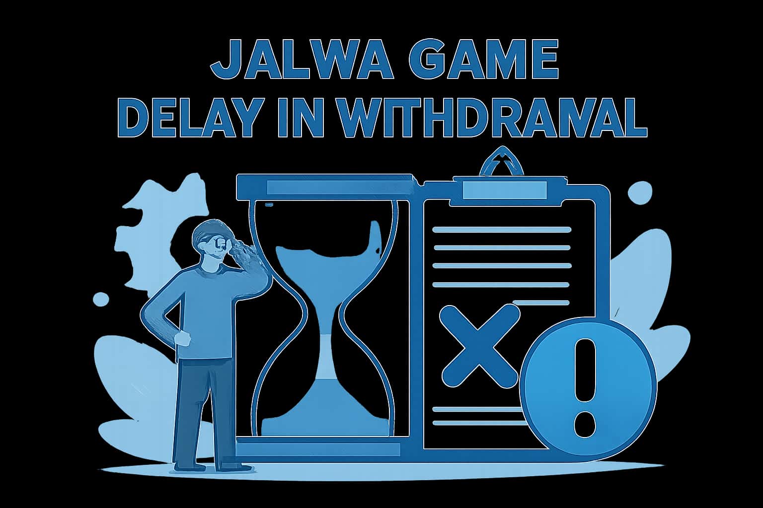 Informational graphic illustrating the concept of delays in the withdrawal process of Jalwa Game.