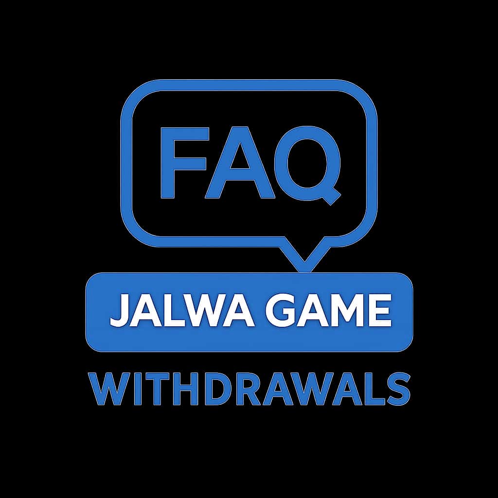 A badge representing Jalwa Game withdrawals FAQ.