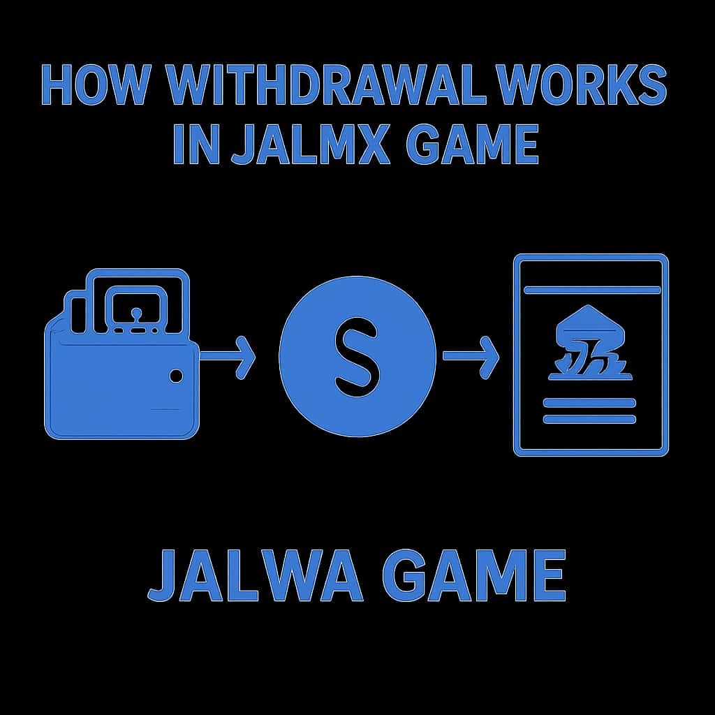 An educational diagram detailing the steps of withdrawal in Jalwa Game.