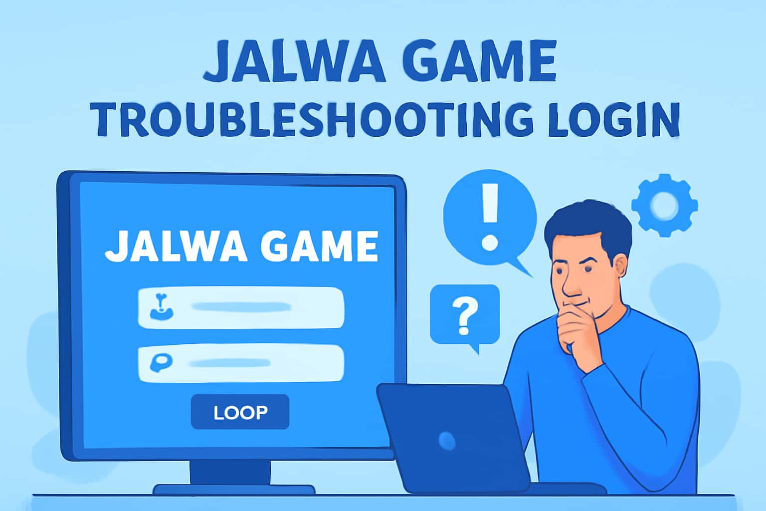 An informative scene showcasing troubleshooting login for Jalwa Game.