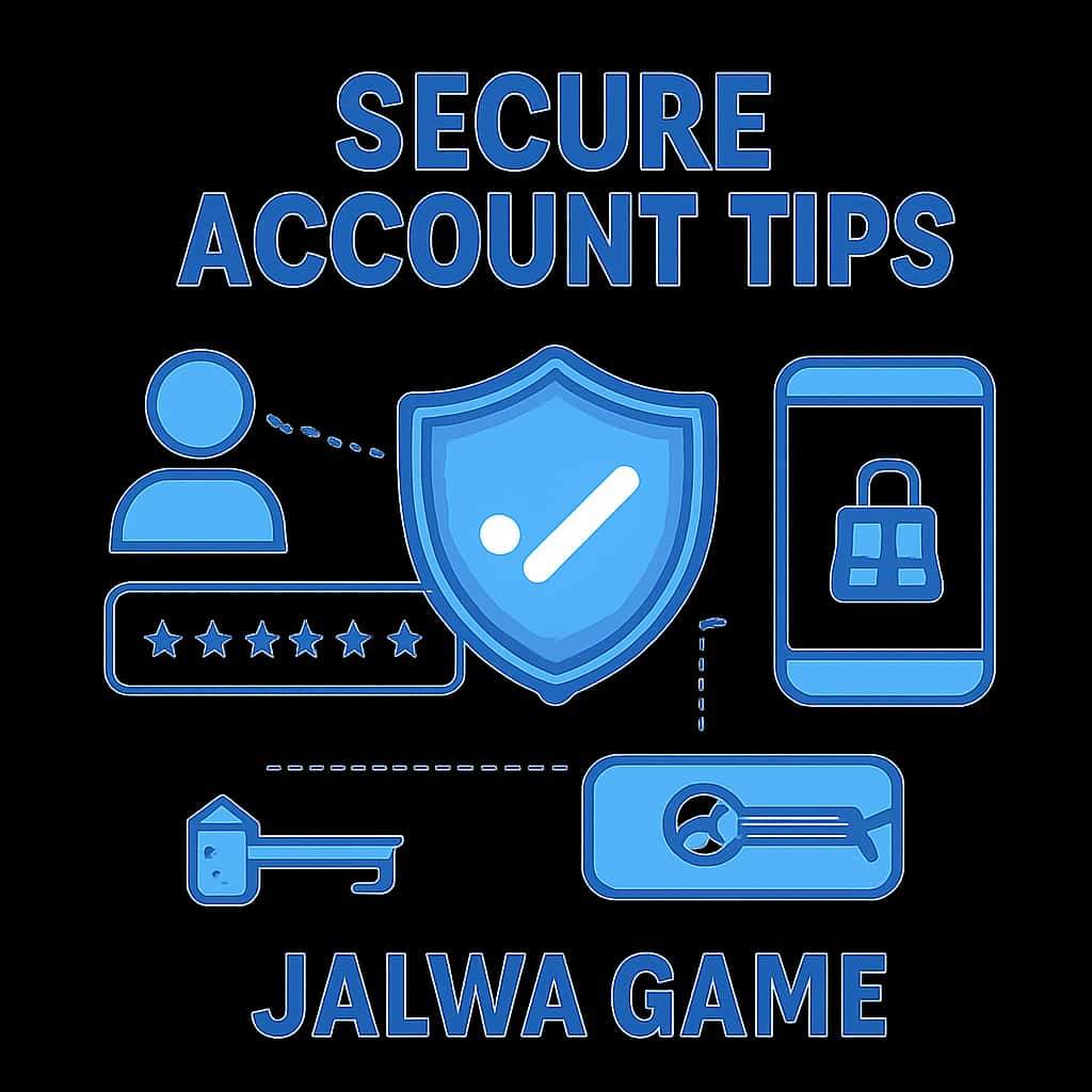 An educational diagram illustrating account security tips for Jalwa Game.