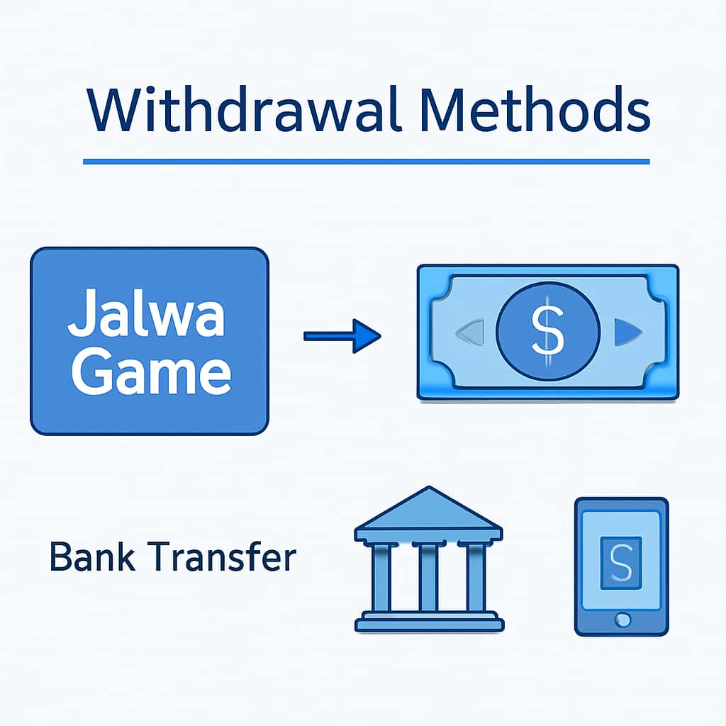 Diagram illustrating withdrawal methods for Jalwa Game.