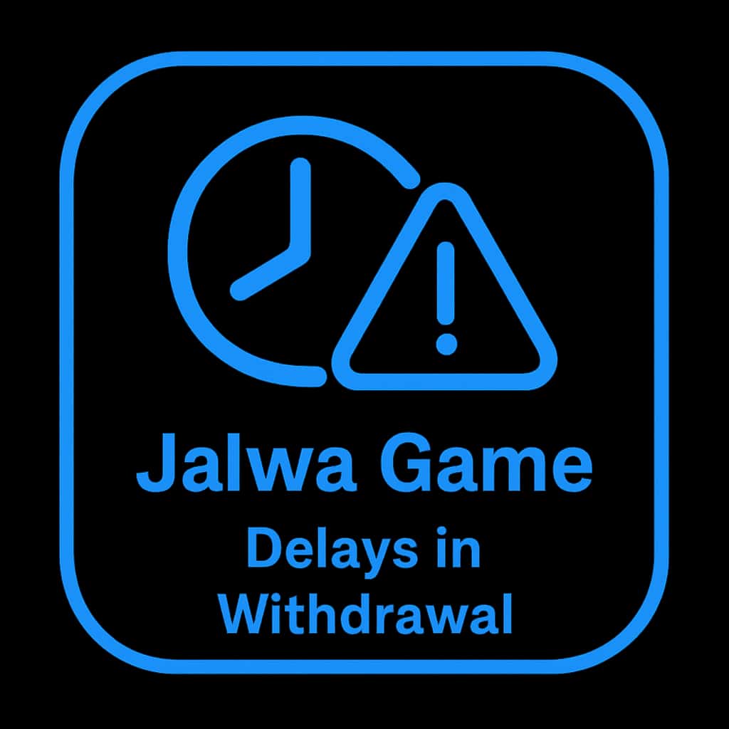 Icon representing delays in Jalwa Game withdrawals, designed in a professional style.