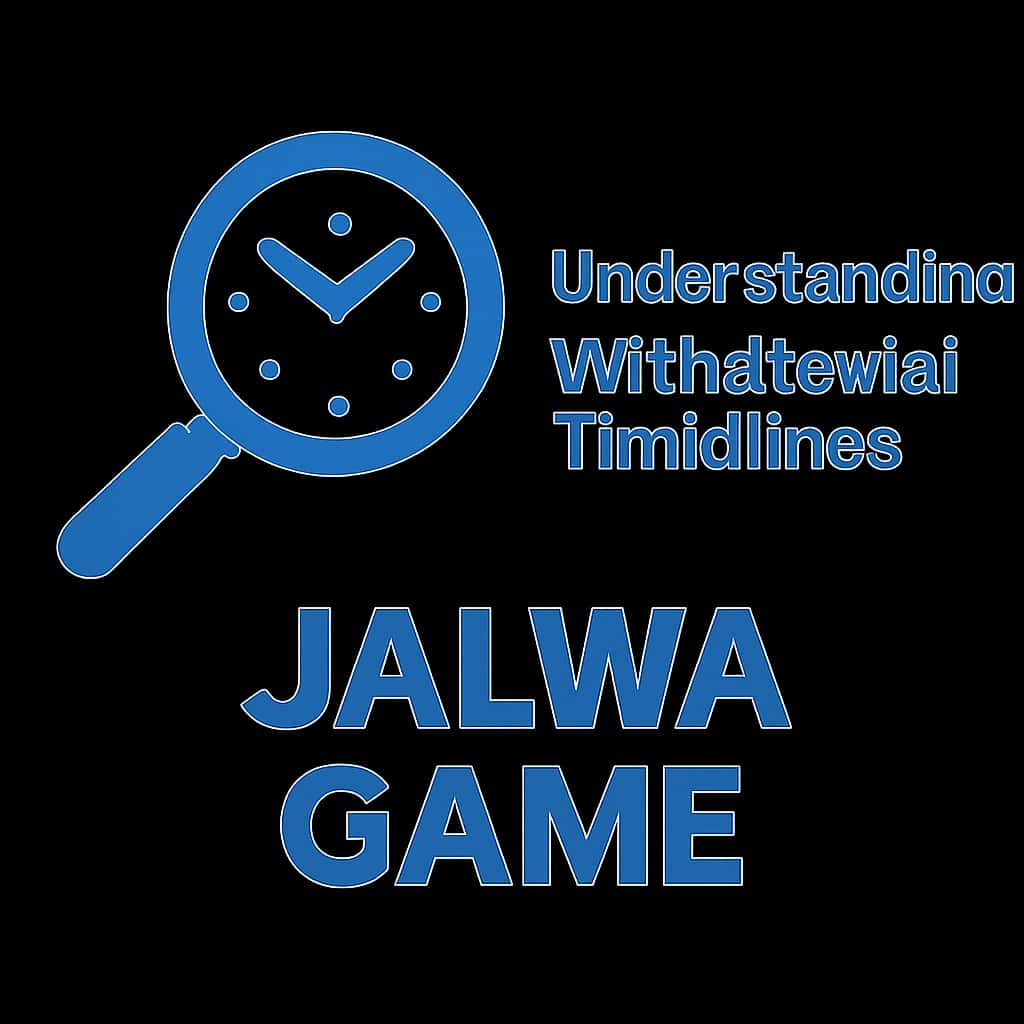 A concise badge illustrating guidance on Jalwa Game withdrawal timelines.
